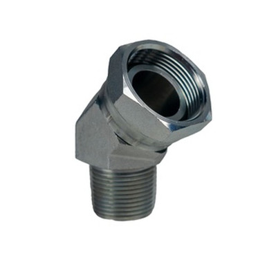 Opens dialog Midland Industries 15031620 - 45° Elbow Adapter, 1" Male Pipe x 1-1/4" FNPSM, Steel