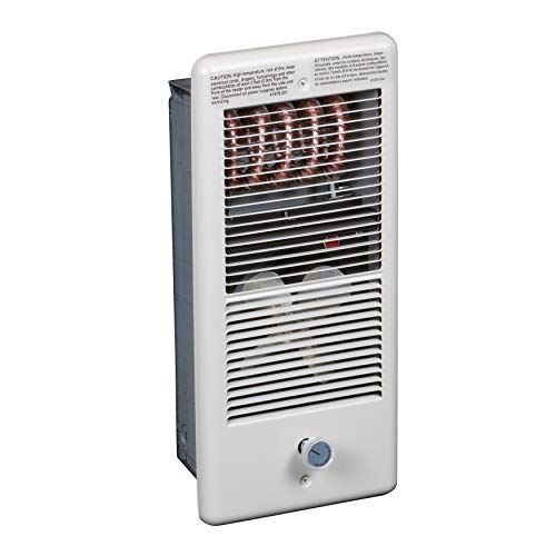 TPI E4310TRPW Series 4300 Low Profile Fan Forced Wall Heater with Wall Box, Single Pole Inbuilt Thermostat, 1000 W