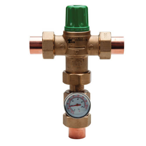 Taco 5122-C2-G 1/2 Sweat Union Mixing Valve w/ Gauge Low Lead