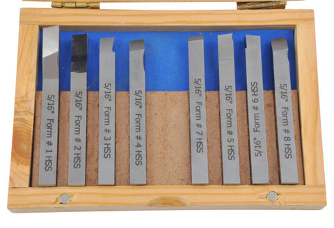 HHIP 5/16 X 3-1/8" 8 PIECE HIGH SPEED STEEL LATHE TURNING TOOL SET (2006-9024)