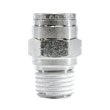 Opens dialog Midland Industries 20047NIC - Adapter w/ Nickel Collet, 1/8" Push to Connect x #10 MPT, Brass,