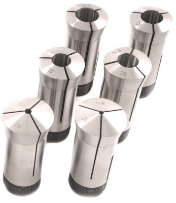 HHIP 1/8 TO 3/4" BY 8THS 6 PIECE 5C COLLET SET (3900-0012)
