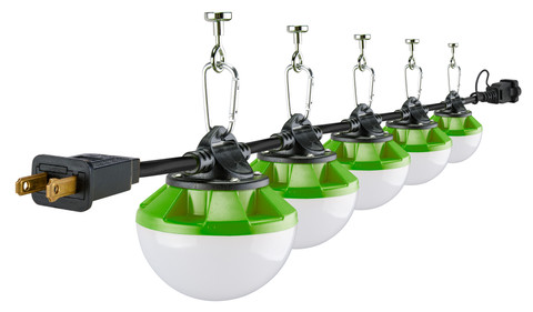 PowerSmith 50 ft Construction String Lights with Metal Carabiners (PTLH54S-60M)