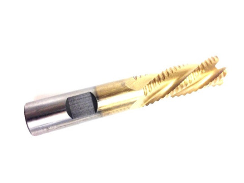HHIP 1/2 X 1/2 X 3-1/4" 4 FLUTE TiN COATED M42 COBALT ROUGHING END MILL (8002-6733)