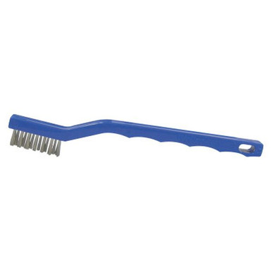 Opens dialog WEILER 44075 Small Hand Scratch Brushes 7 1/2" 3 X 7 Rows SS Wire Curved Plastic Handle