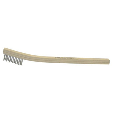 Opens dialog WEILER 95013 Small Hand Scratch Brushes 8 3/4" 2 X 9 Rows SS Wire Curved Wood Handle