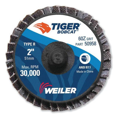 Opens dialog WEILER 50958 2" Bobcat Mini Abrasive Flap Disc, Flat (Ty27), Type R Mount, 60Z (10pk)