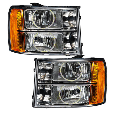 Oracle Lighting 2007-2013 GMC Sierra Pre-Assembled LED Halo Headlights - (Round Ring Design) (8165-001, 8165-002, 8165-007, 8165-330, 8165-333, 8165-334, 8165-335, 8165-504)
