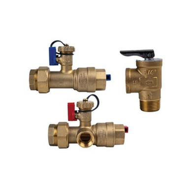 Opens dialog Midland Industries 945703 - Tankless Water Heater Valve Kit, 1" NPT(F) x NPT(F), Lead-Free Brass,