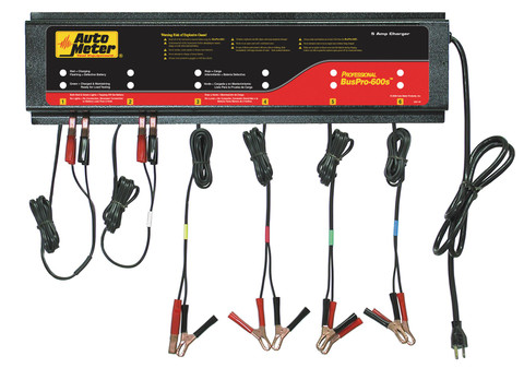 AutoMeter Smart Battery Charger 6 Channel 120V 5 Amp for Multiple Batteries (BUSPRO-600S)