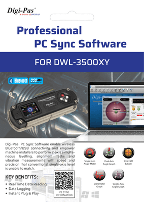 Digi-Pas DWL3500XY-SW PC Sync PRO Software - Redemption Card for DWL3500XY 2-Axis Digital Master Precision Level, Proximity/remote Display & Data Logging