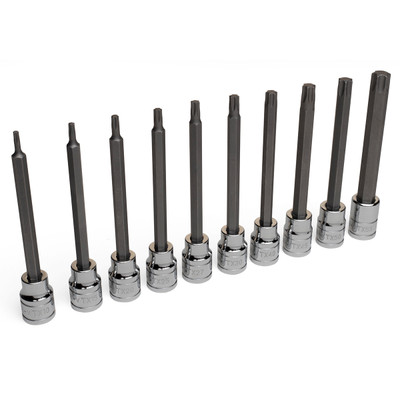 Eastwood 10 Piece 3/8 Inch Drive Long Torx Hex Bit Set (32529)