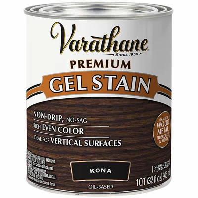 Kona Gel Wood Stain Quart – Deep Rich Brown Finish