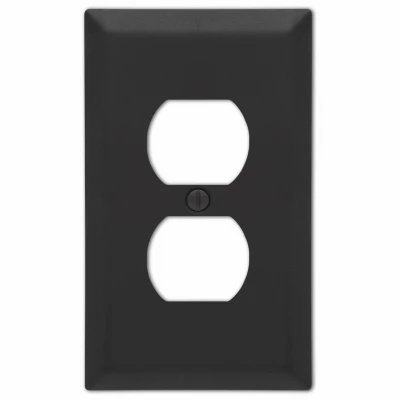 Century Matte Black Steel Duplex Wall Plate
