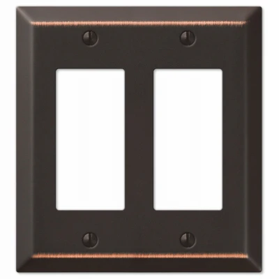 Chelsea Brushed Nickel Wall Plate - 1 Toggle & 1 Rocker, Steel
