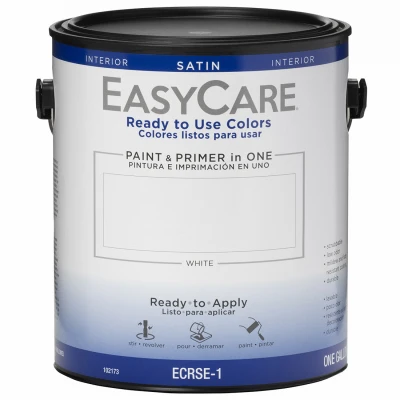 Ready To Use Colors Interior Satin Latex Paint & Primer, White, Gallon