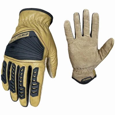 Durable Medium Men's Leather Hybrid Utility Work Gloves
