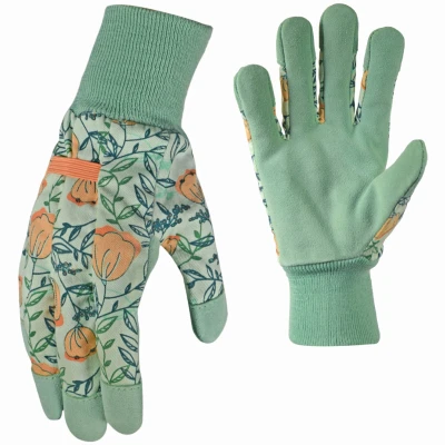 Women's Large Suede Leather Palm Work Gloves For Outdoor Protection