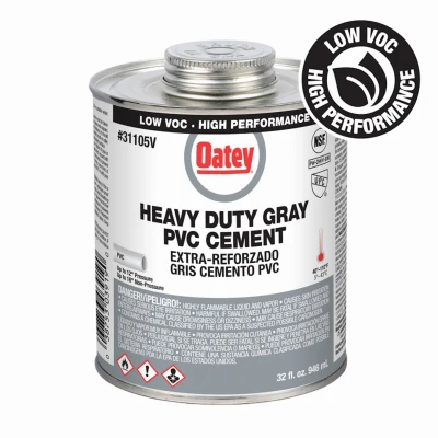 32 Oz Gray Heavy-duty Pvc Pipe Cement With Dauber