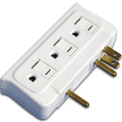 White 6-outlet Side Entry Power Strip With Side-wall Plug
