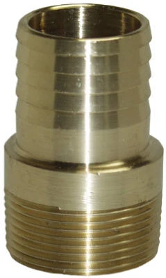 1.5" Yellow Brass Male Barbed Adapter For Plastic To Iron Pipes