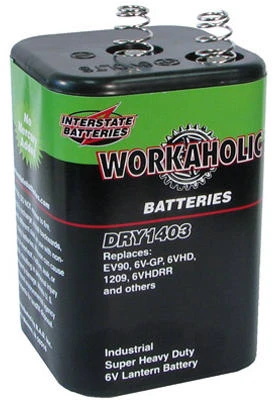 Heavy Duty Lantern Battery, Spring Top, 6-volt - Model Dry1403