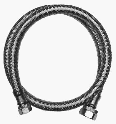 24" Braided Stainless Steel Faucet Connector, 3/8" Compression To 1/2" Female Pipe