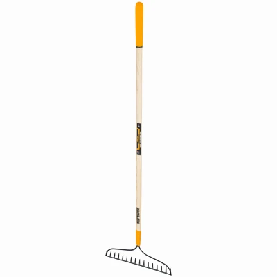 Durable Steel Head Bow Rake With 16 Tines For Lawn & Garden