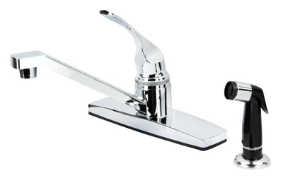 Chrome Single-handle Kitchen Faucet With Side Spray
