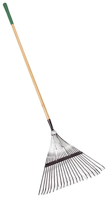 Lawn & Leaf Rake With Steel Tines And 48-inch Wood Handle, 22-inch Head