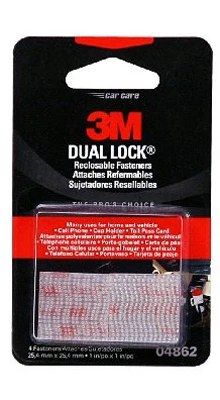 Clear 1" X 1" Dual Lock Reusable Fastening Strips - 2 Pack