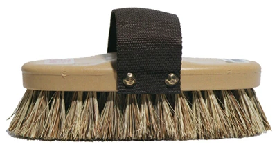 Premium Brown Union Fiber Horse Grooming Brush - Ergonomic Fit & Durable Strap