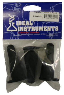 Durable Black Gum Rubber Lamb Nipples - 3 Pack
