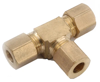 3/8" Brass Compression Tee Connector – Lead-free Plumbing Fitting