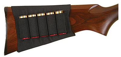 Black Shotgun Buttstock Shell Holder - Holds 6 Shells