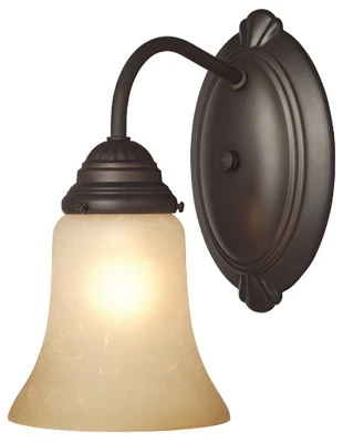 Oil Rubbed Bronze Indoor Wall Light With Aged Alabaster Glass, 60w, 5.8x9 Inches