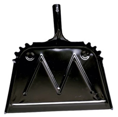 Heavy Duty Metal Dust Pan, 16-inch, Black, One-piece Construction