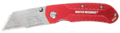 Medium Folding Utility Knife With Aluminum Handle And Extra Blades