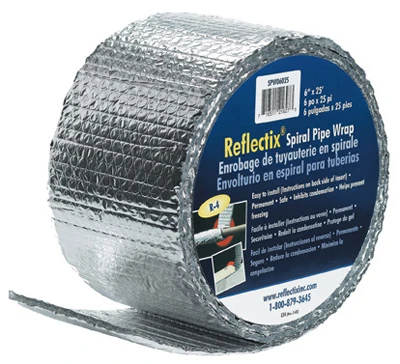 Spiral Pipe Wrap, Standard Edge, 6-inch X 25-feet Roll