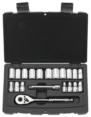 20-piece Sae Socket Set With 1/4-inch Drive For Mechanics