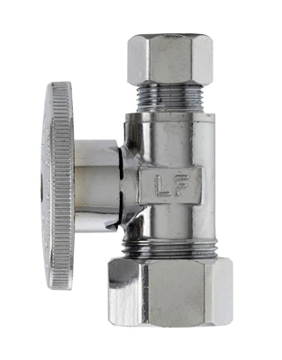 Straight Supply Stop Valve, Chrome, 5/8-in. O.d. X 3/8-in. O.d. Compression