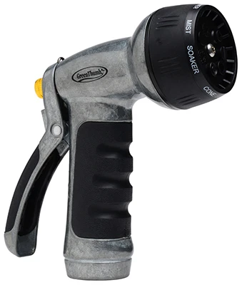 7-pattern Adjustable Hose Nozzle, Heavy-duty Metal With Ergo Handle