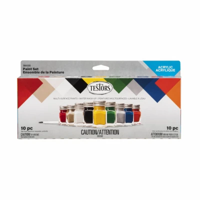 Vibrant 9-color Acrylic Paint Set With Brushes – 0.25oz Each