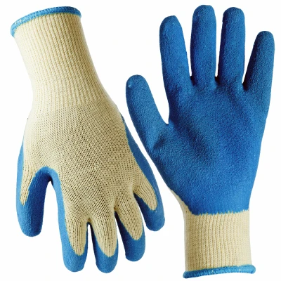 Large Blue Latex-coated Work Gloves For Superior Grip & Durability