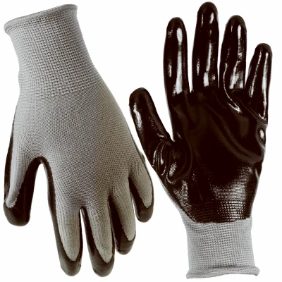 Extra Large Nitrile Palm Work Gloves – Black & Gray