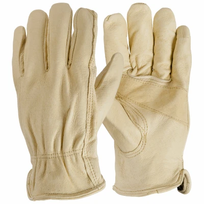 Large Pigskin Leather Driver Gloves With Keystone Thumb And Shirred Elastic Back