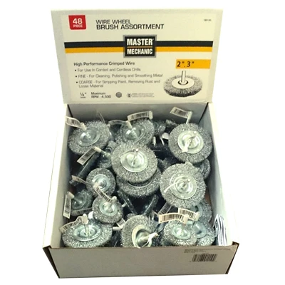 Wire Wheel Brush Assortment - 2" & 3" Brushes With 1/4" Stem