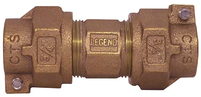 Lead-free 1" Copper Water Service Union - Durable Compression Fitting