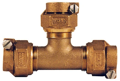 1" Copper Water Service Tee - Durable Cts Connector