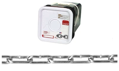 Zinc-plated 1/0 Straight Link Coil Chain - 250 Feet